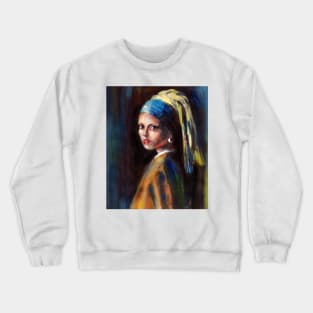 Girl With Pearl Crewneck Sweatshirt